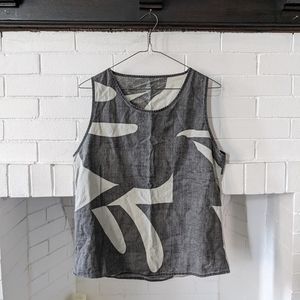 Gray and White Women's Tank Top
